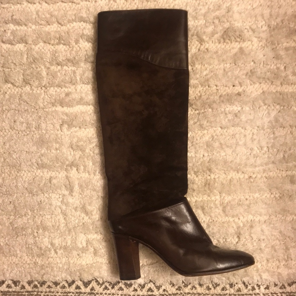 Bally suede and leather heeled boots